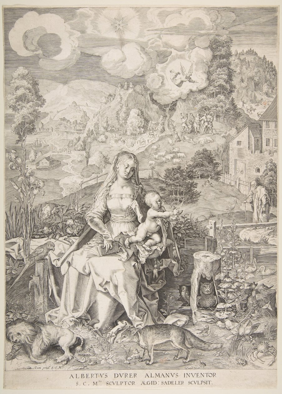 Dziewica z Dzieciątkiem w krajobrazie, ca. 1597. autorstwa Aegidius Sadeler II
