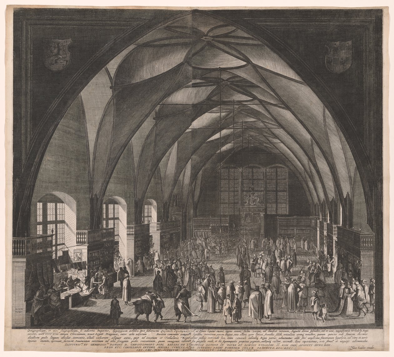 Sala Władysława, Zamek Praski, doroczne targi autorstwa Aegidius Sadeler II