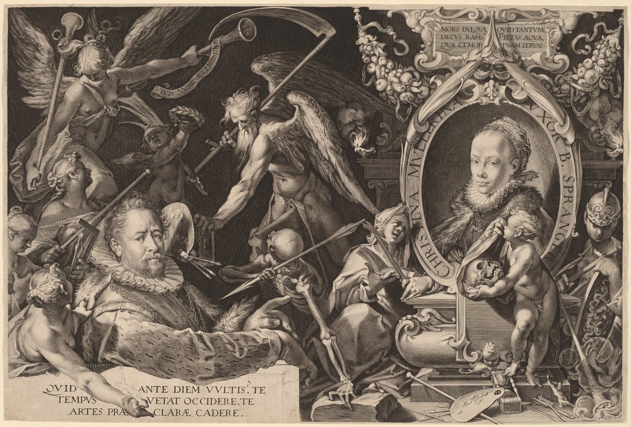 Bartholomaeus Spranger i jego zmarła żona Christina Muller autorstwa Aegidius Sadeler II, after Bartholomaeus Spranger