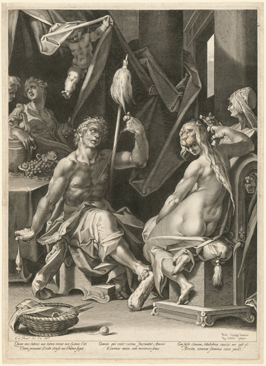 Herkules i Omphale autorstwa Aegidius Sadeler II, after Bartholomaeus Spranger