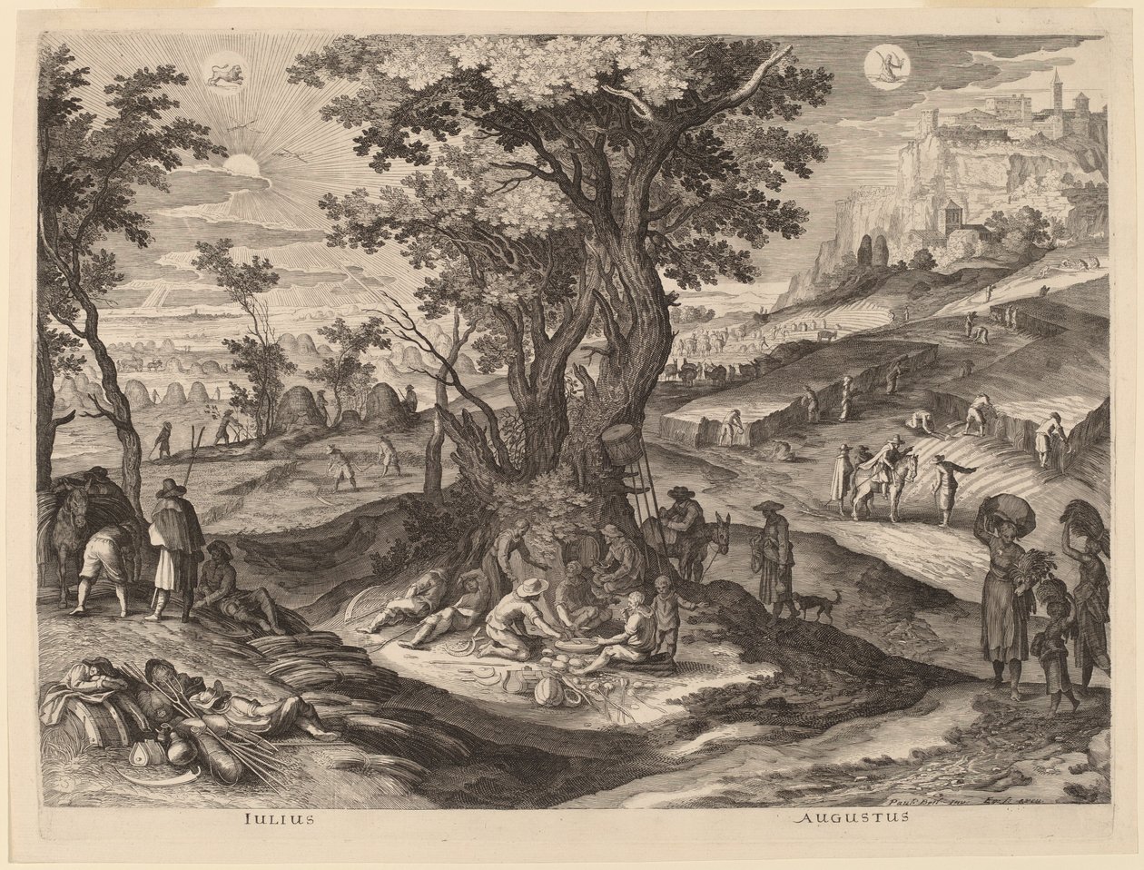 lipiec i sierpień autorstwa Aegidius Sadeler II after Paul Bril