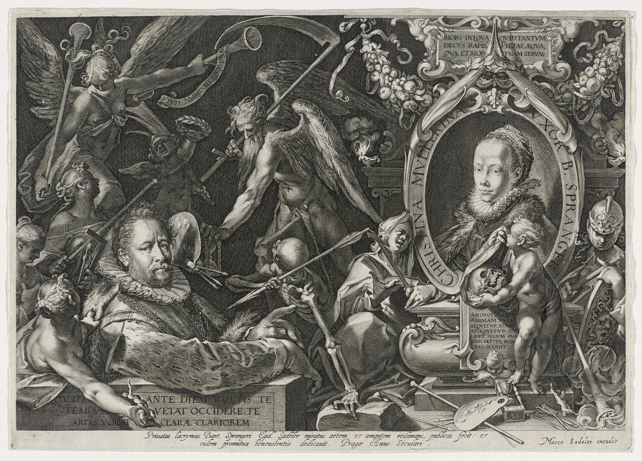 Bartholomaeus Spranger i jego żona, Christina Muller, 1600 (rycina na papierze czerpanym) autorstwa Aegidius Sadeler or Saedeler