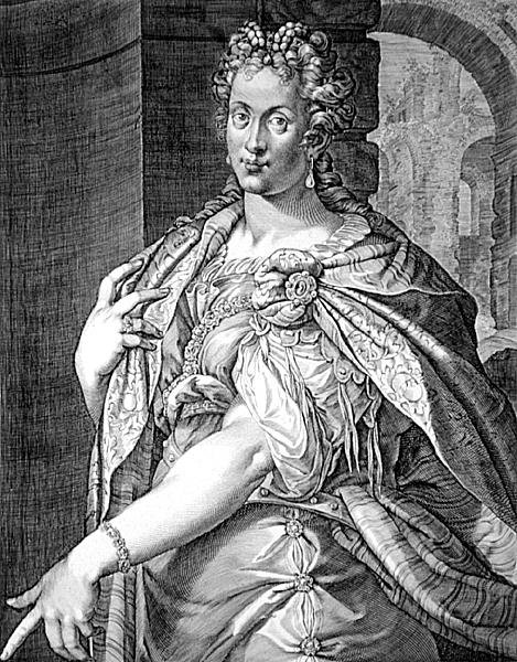 Flavia Domicilla żona Wespazjana (rycina) autorstwa Aegidius Sadeler or Saedeler