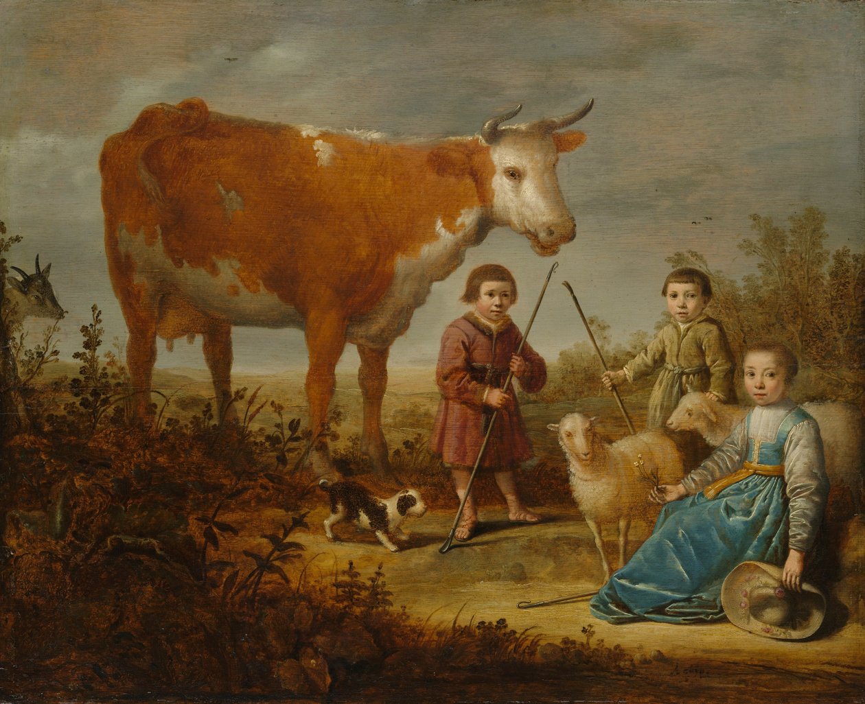 Dzieci i krowa, 1635-39 autorstwa Aelbert Cuyp