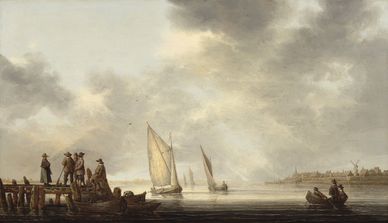 Molo z widokiem na Dordrecht autorstwa Aelbert Cuyp