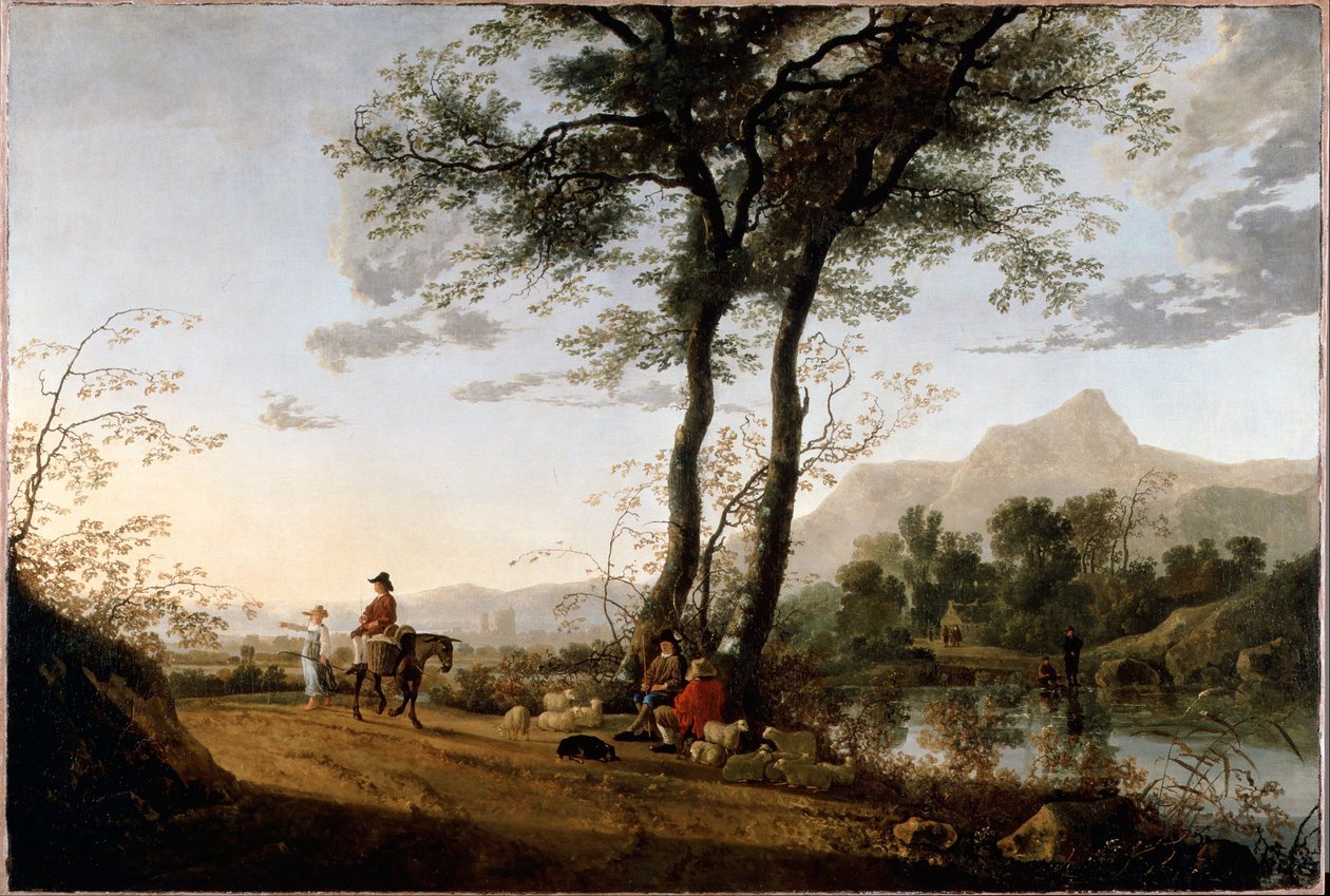 Droga w pobliżu rzeki autorstwa Aelbert Cuyp