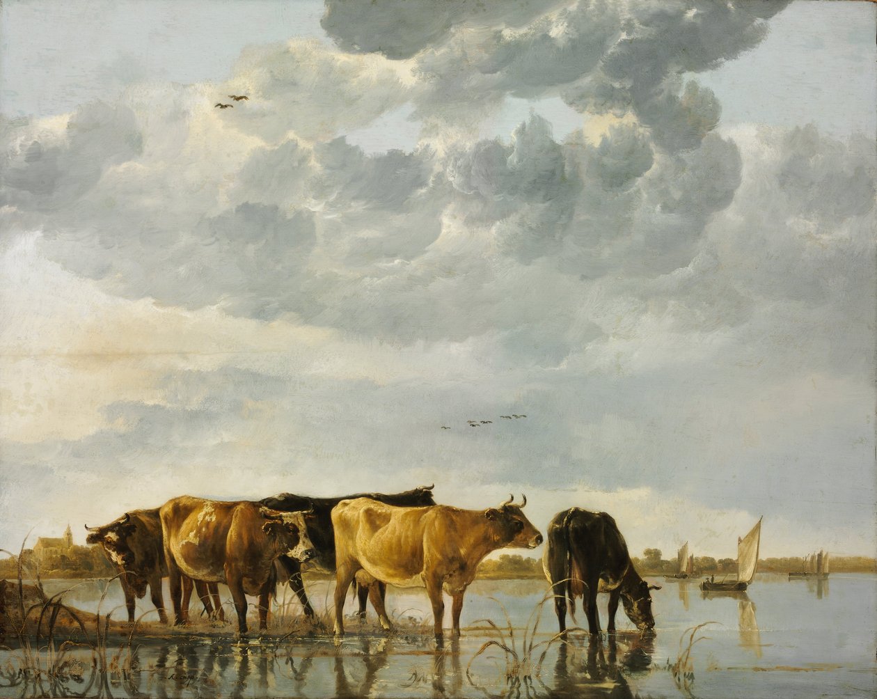 Bydło w wodzie autorstwa Aelbert Cuyp