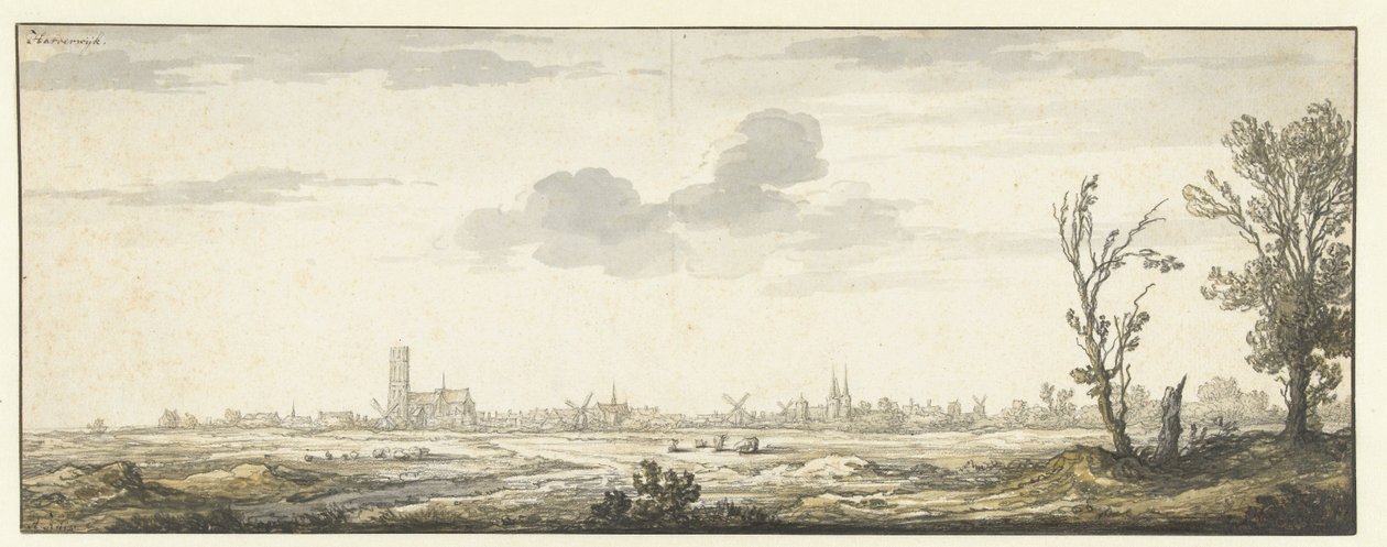 Widok Harderwijk Harderwijk. (tytuł na obiekcie) autorstwa Aelbert Cuyp