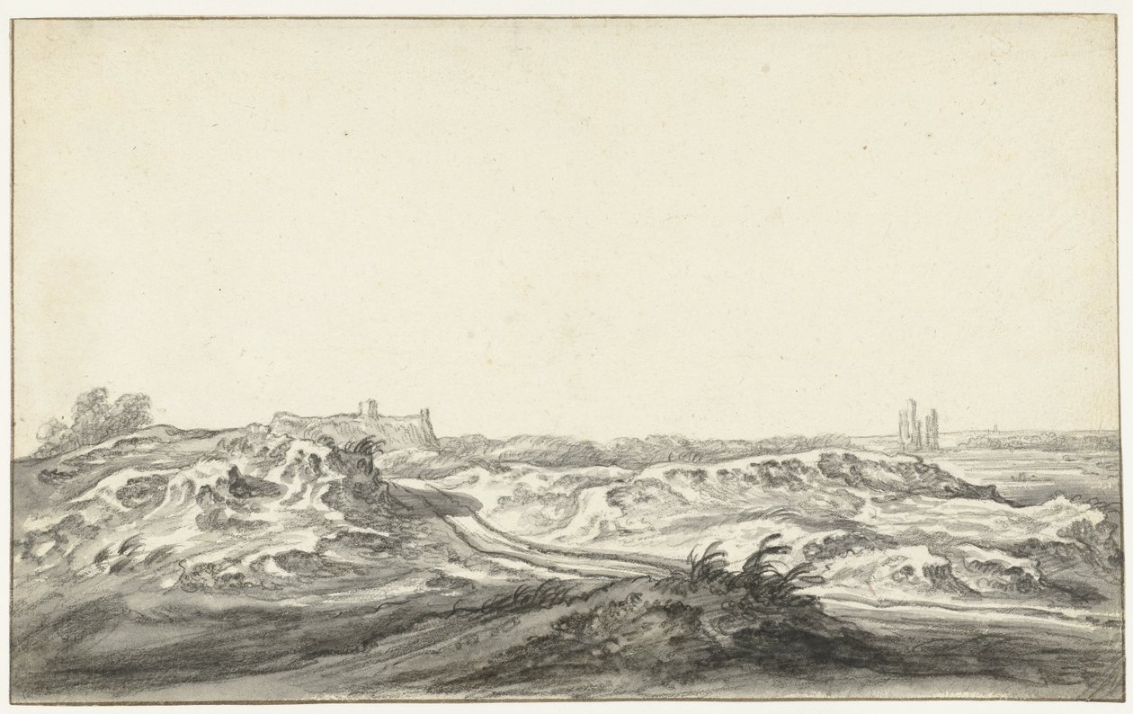 Widok z wydm Huis te Kleve w pobliżu Haarlem autorstwa Aelbert Cuyp