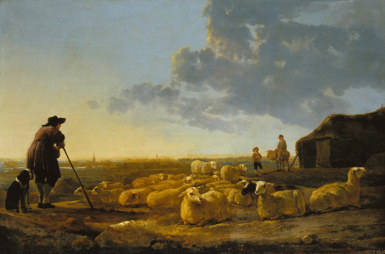 Stado owiec na pastwisku autorstwa Aelbert Cuyp