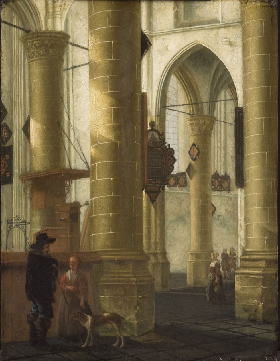 Wnętrze kościoła Grote Kerk w Dordrechcie autorstwa Aelbert Cuyp
