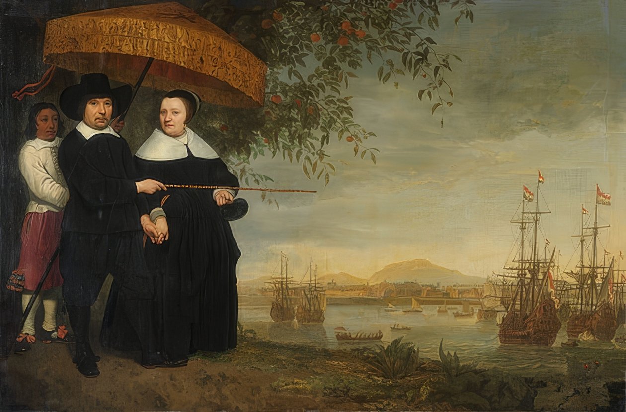 Kupiec Holenderskiej Kompanii Wschodnioindyjskiej (VOC). Około 1640-60 autorstwa Aelbert Cuyp