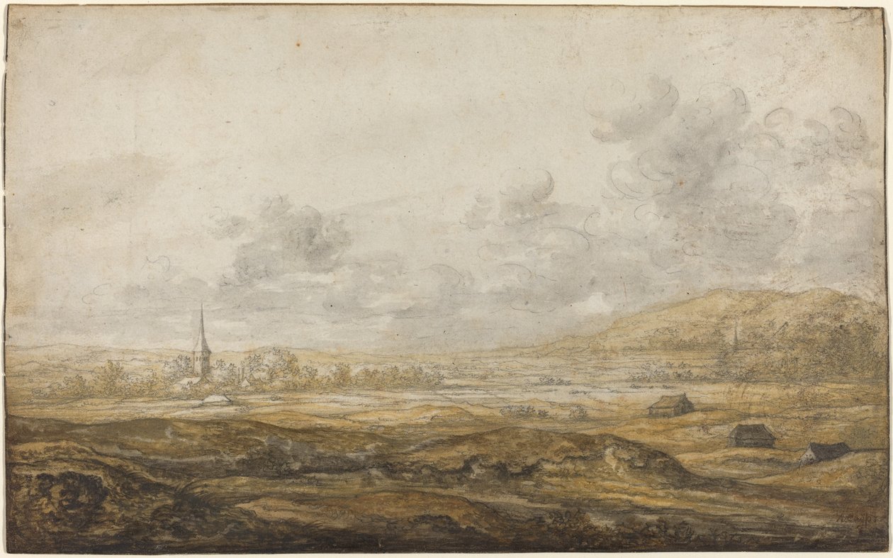 Panoramiczny krajobraz wzdłuż Renu autorstwa Aelbert Cuyp