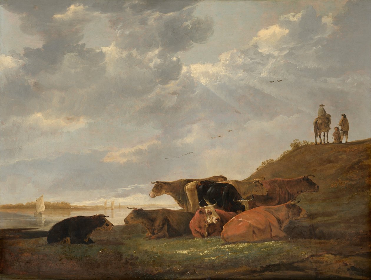 Krajobraz rzeki z krowami autorstwa Aelbert Cuyp