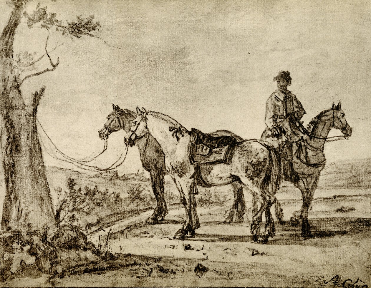 Trzy konie autorstwa Aelbert Cuyp
