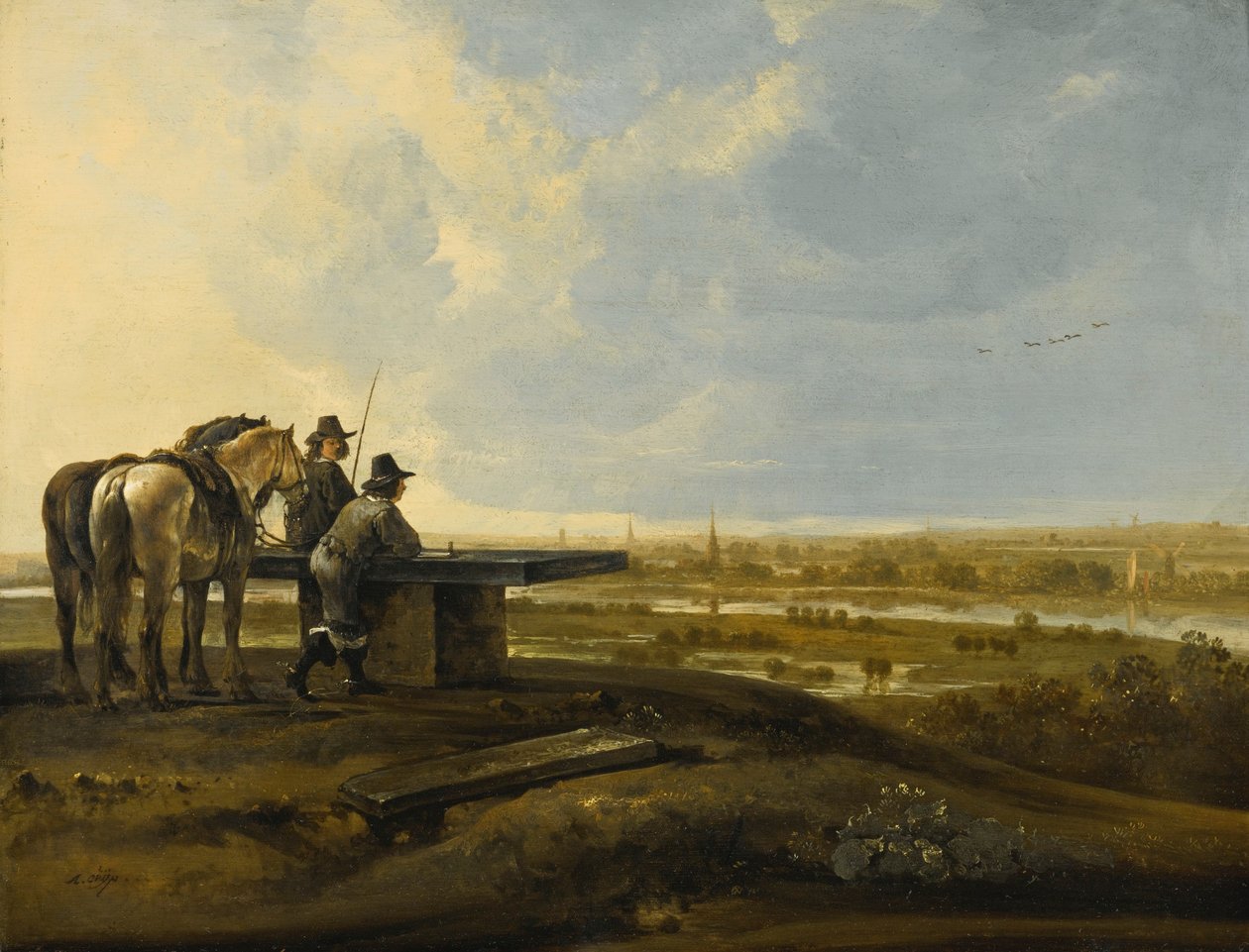 Dwóch jeźdźców na grzbiecie autorstwa Aelbert Cuyp