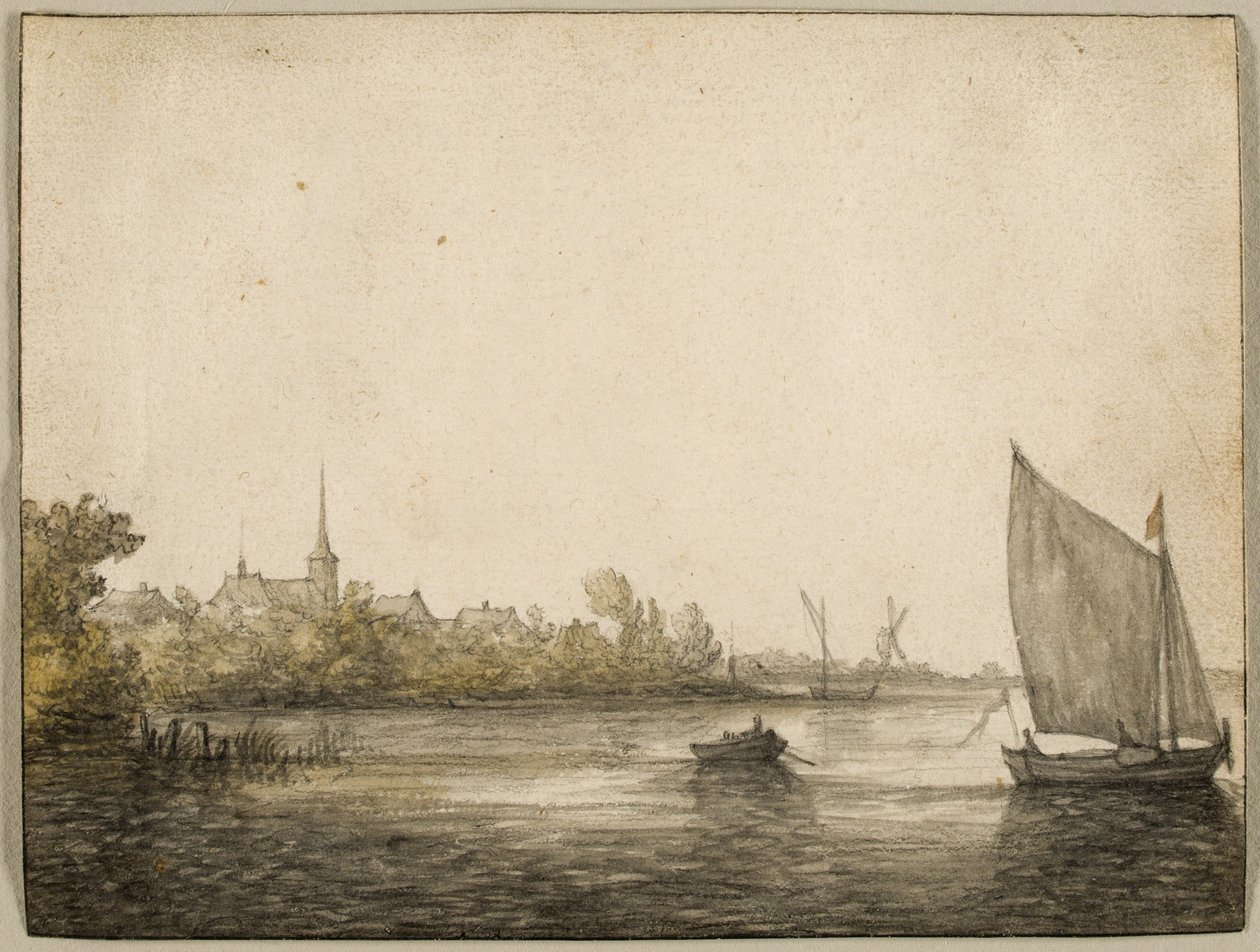 Widok IJsselmonde widziany po drugiej stronie Nowej Maas, ok. 1640 r autorstwa Aelbert Cuyp
