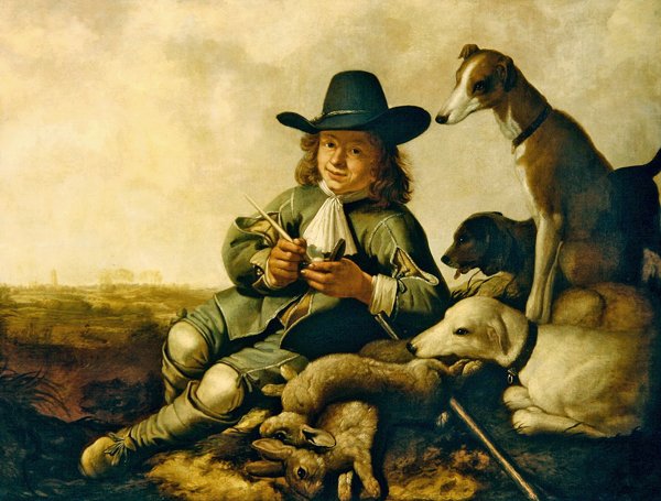 Młody Sportowiec (olej na płótnie) autorstwa Aelbert Cuyp