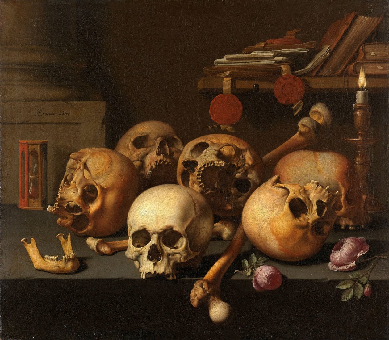 Vanitas martwa natura autorstwa Aelbert Jansz. van der Schoor