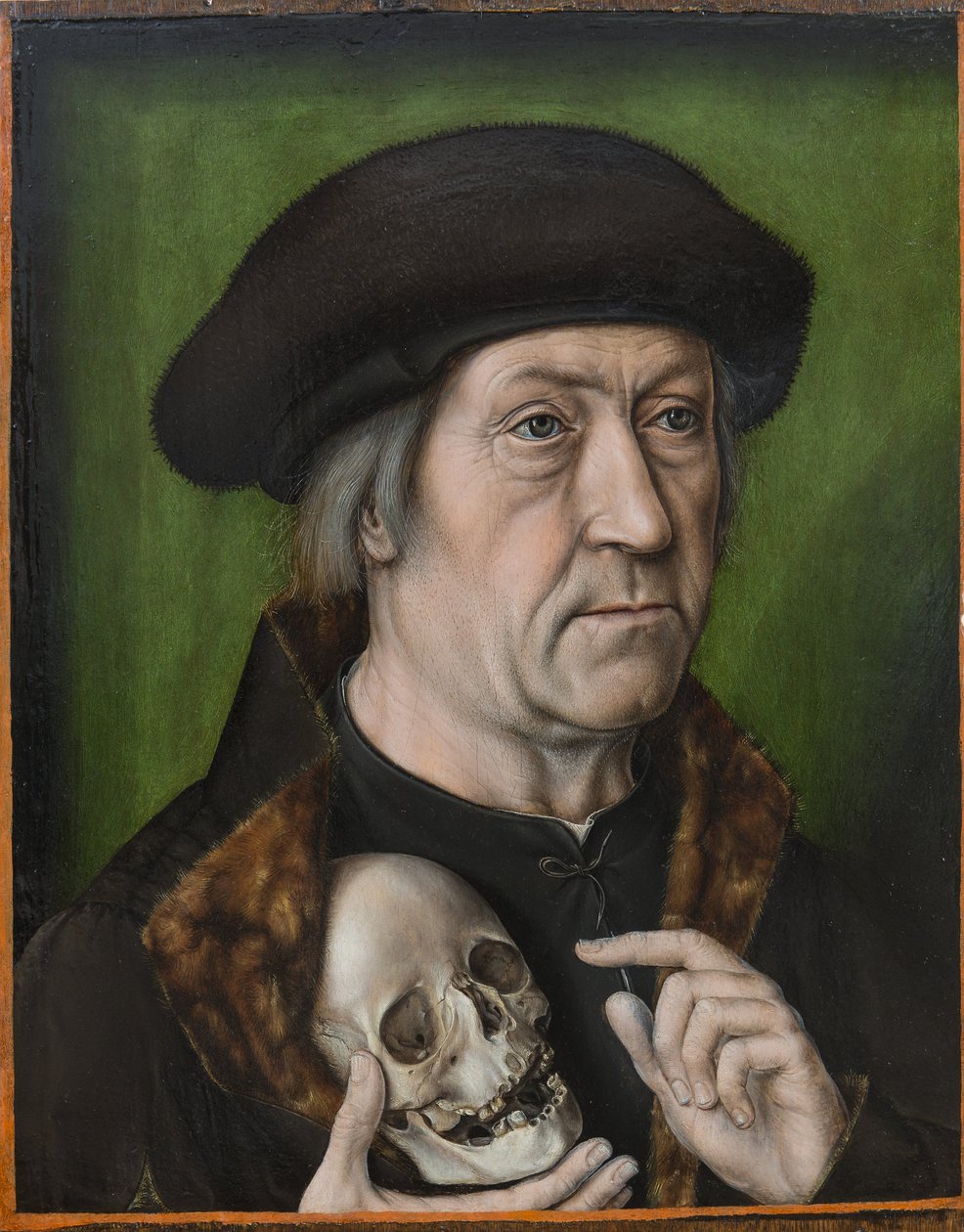 Autoportret / Portret mężczyzny trzymającego czaszkę autorstwa Aelbrecht Bouts