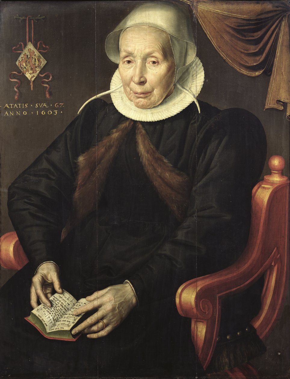 Portret starszej kobiety, 1603 autorstwa Aert Pietersz.