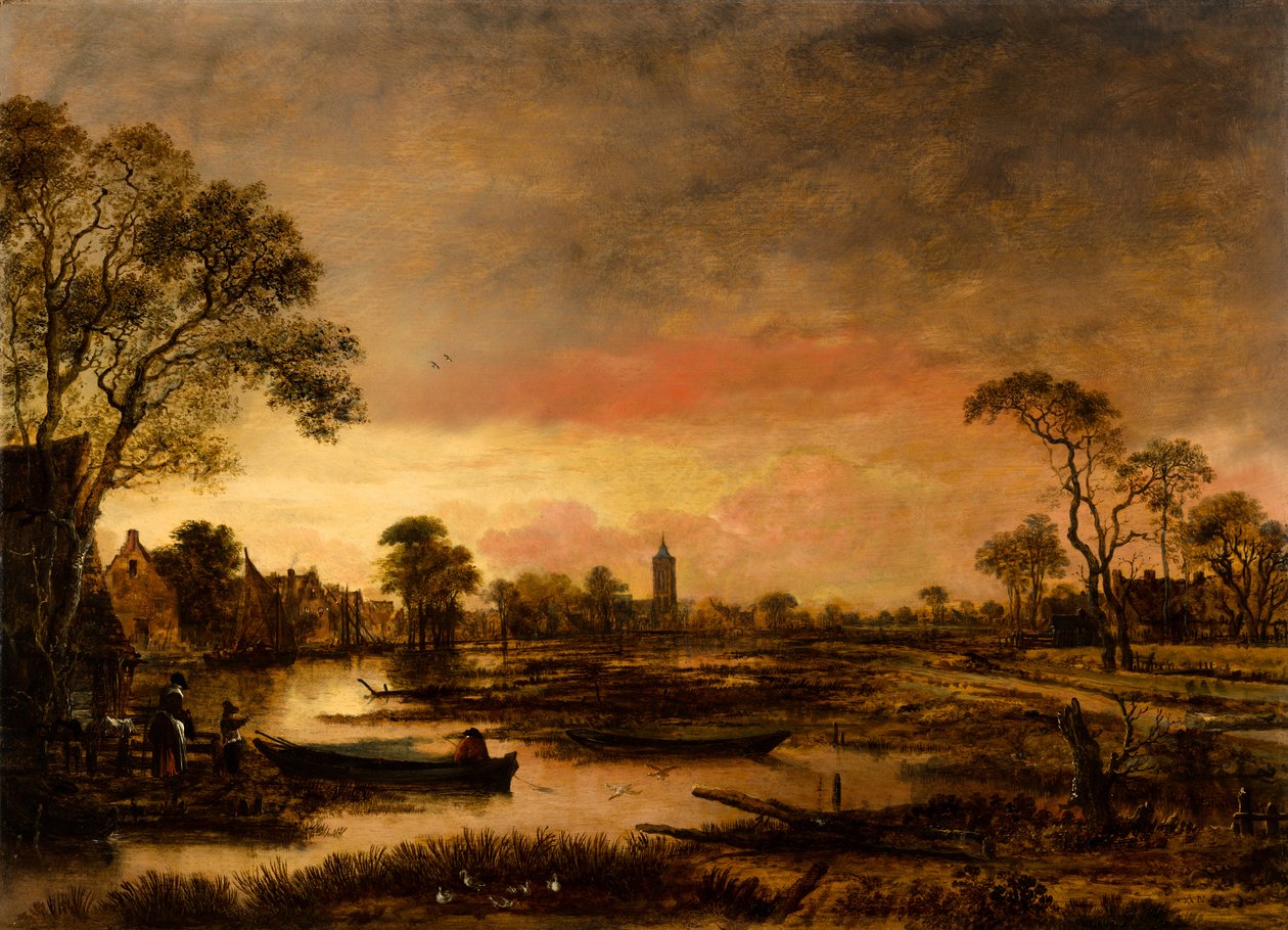 Krajobraz rzeki autorstwa Aert van der Neer