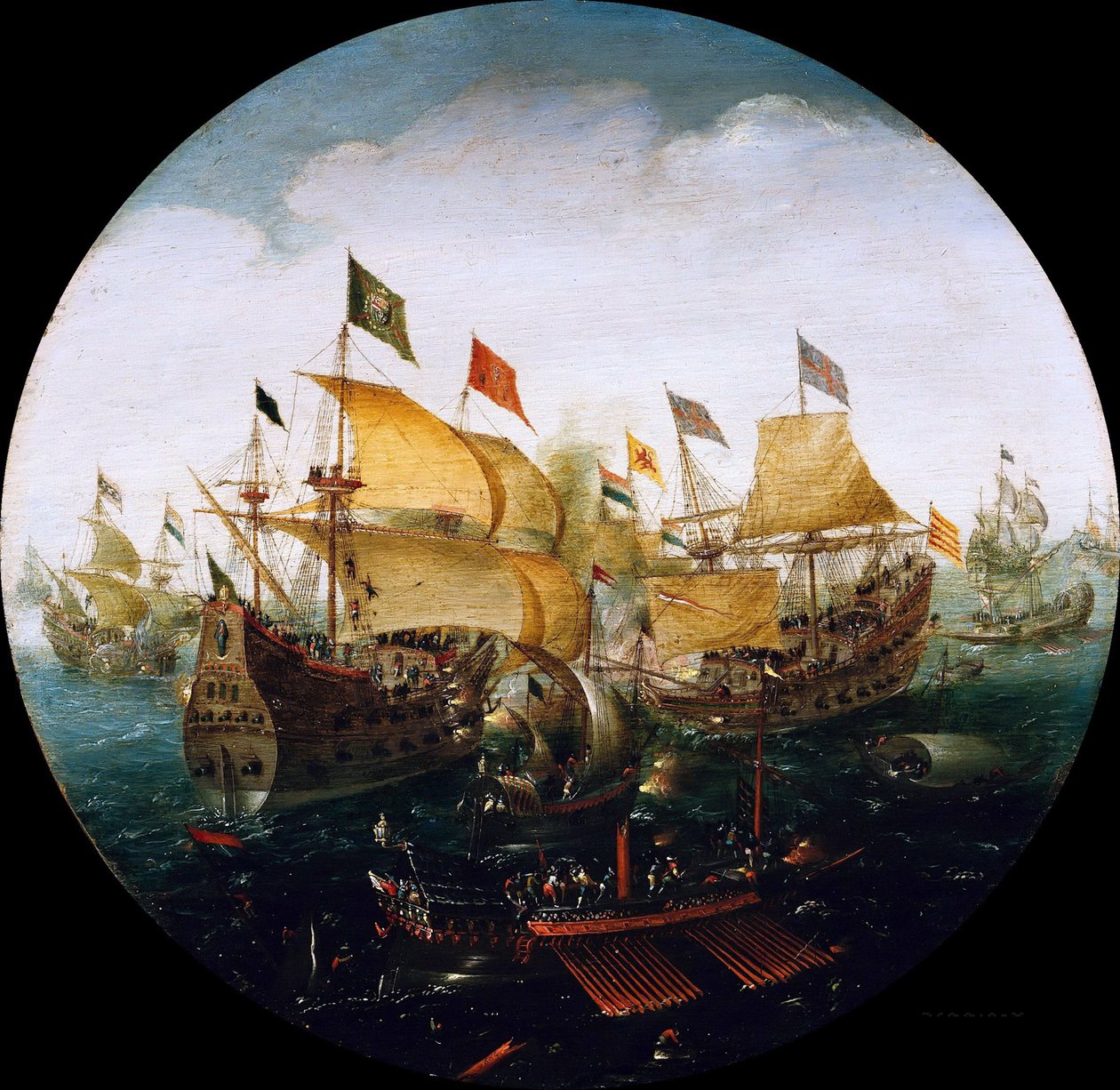 Bitwa morska między okrętami holenderskimi i hiszpańskimi, 1604 autorstwa Aert Anthonisz
