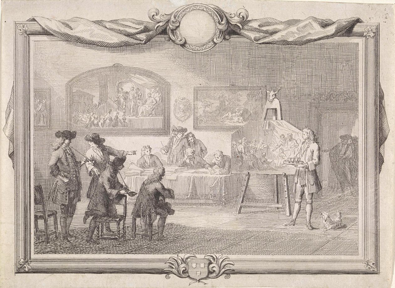 Cech św. Łukasza w Dordrecht, 1736 autorstwa Aert Schouman