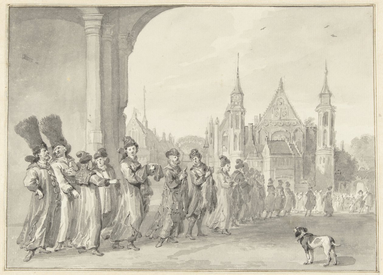 Ambasada cara Moskwy w drodze do Zgromadzenia Państw w Hadze, 4 listopada 1631 autorstwa Aert Schouman