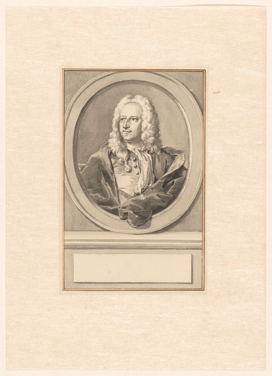 Portret Abrahama van Hoeya, owalny, po lewej autorstwa Aert Schouman