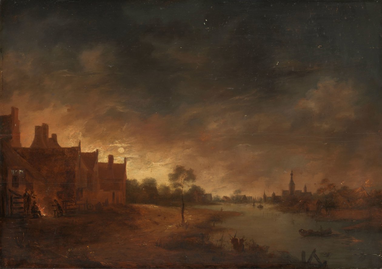 Widok na rzekę przy świetle księżyca autorstwa Aert van der Neer (copy after)
