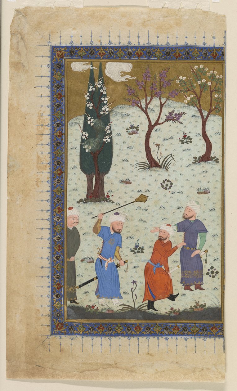 Książę na tronie otoczony sługami, 1425-30 autorstwa Afghan School