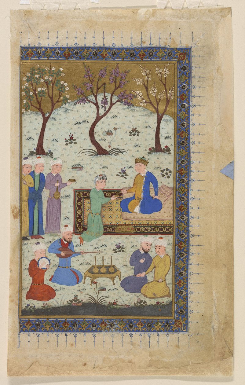 Książę na tronie otoczony sługami, 1425-30 autorstwa Afghan School