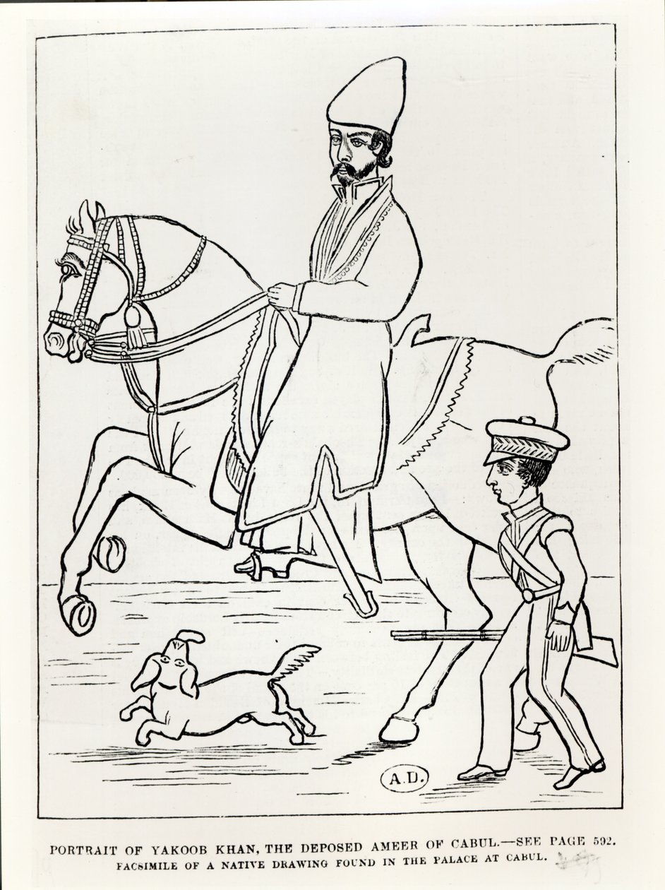 Faksymile portretu Muhammada Yaquba Khana (1849-1923) emira Afganistanu autorstwa Afghan School