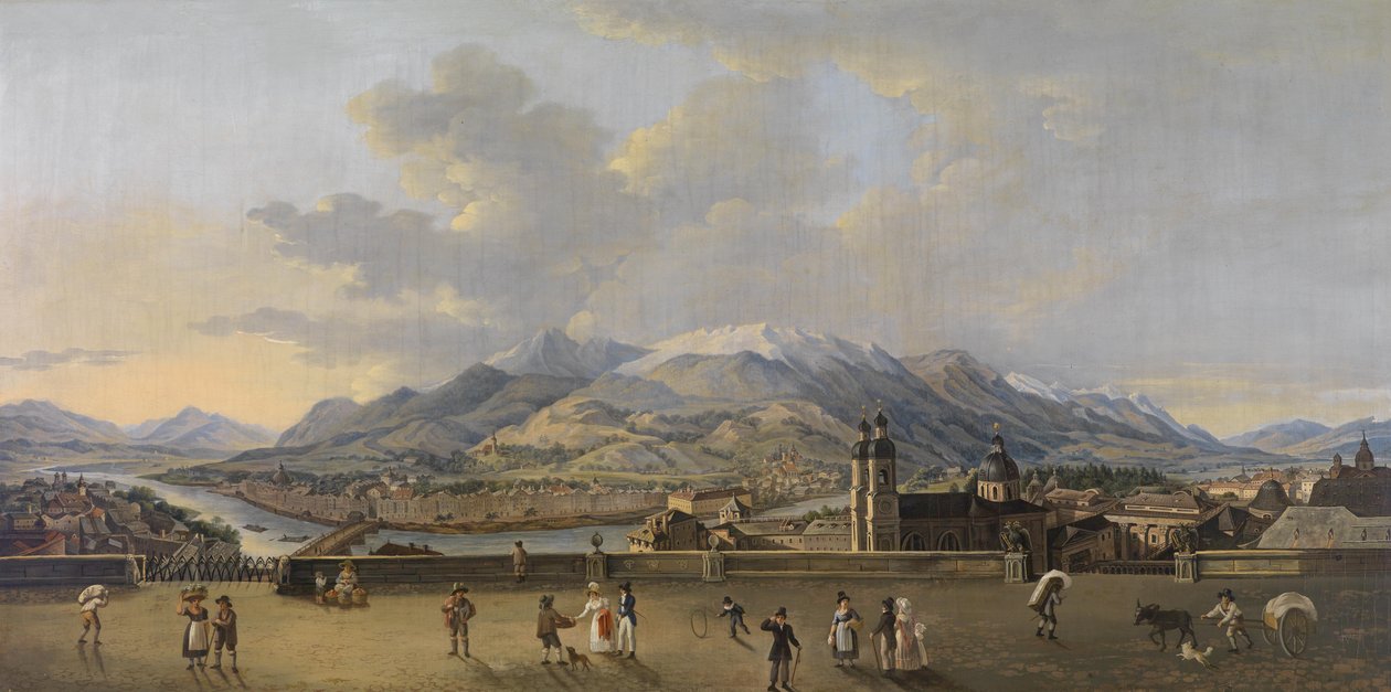 Panorama Innsbrucka widziana z wieży miejskiej autorstwa After Friedrich Rehberg