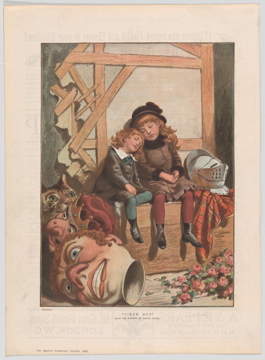 Zmęczony, z numeru The Graphic Christmas, 7 grudnia 1885. autorstwa After Adrien Emmanuel Marie.