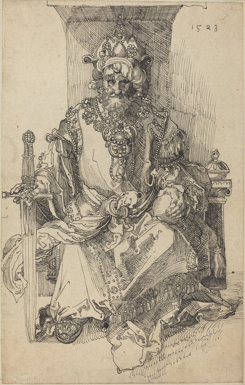 Władca Wschodu zasiadający na tronie autorstwa After Albrecht Dürer