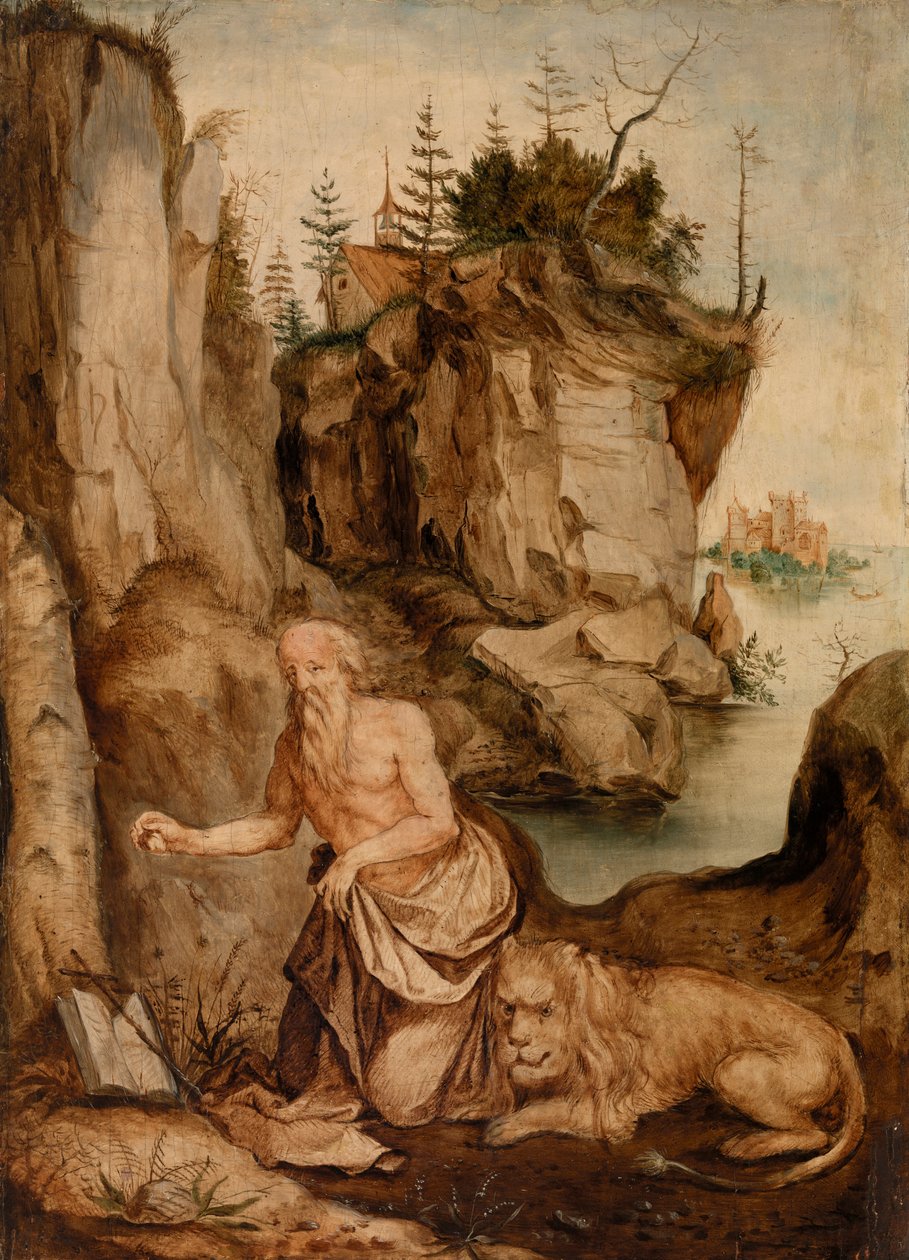 Święty Jerome i lew autorstwa After Albrecht Dürer