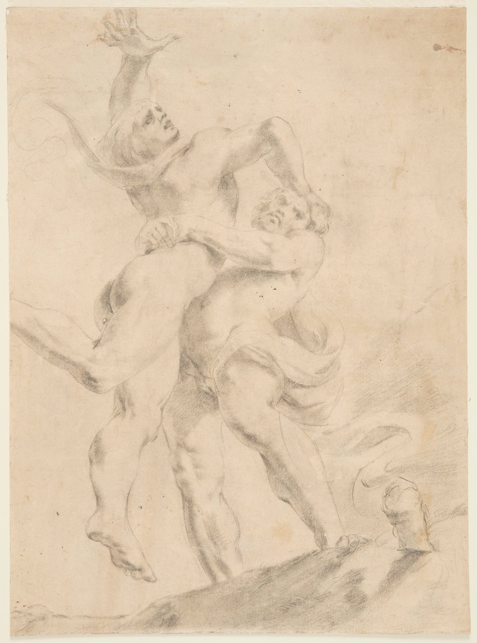 Studium dla Herkulesa i Anteusza autorstwa After Annibale Carracci