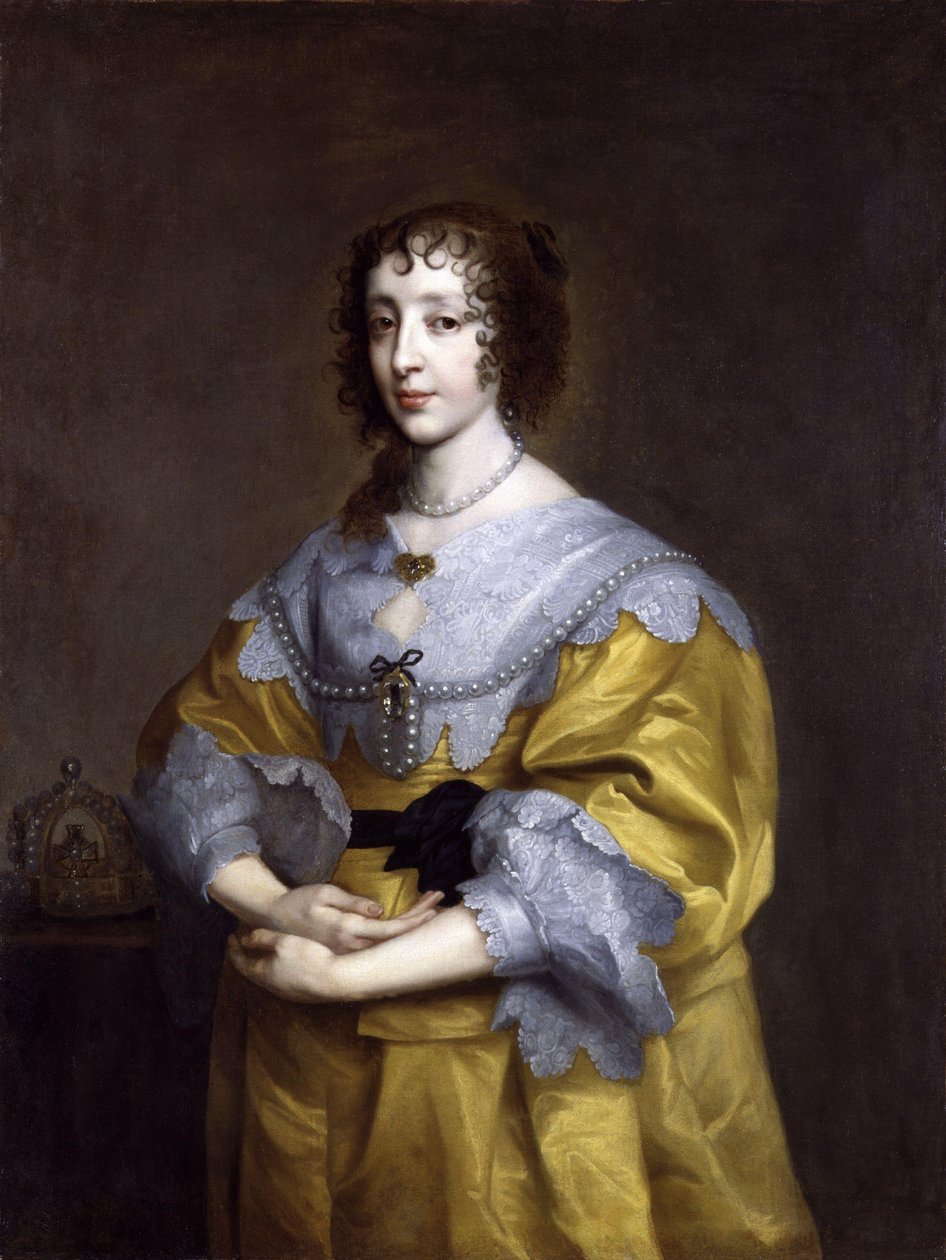 Portret Henrietty Marii de Bourbon, królowej Anglii (1609-1669) autorstwa after Anthony van Dyck