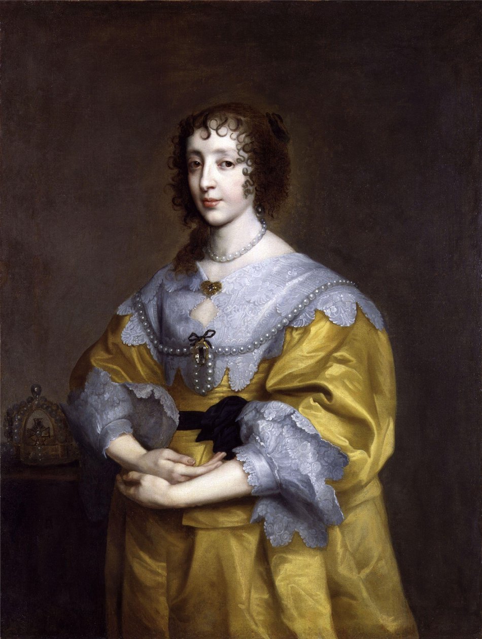 Portret Henrietty Marii de Bourbon, królowej Anglii (1609-1669) autorstwa after Anthony van Dyck