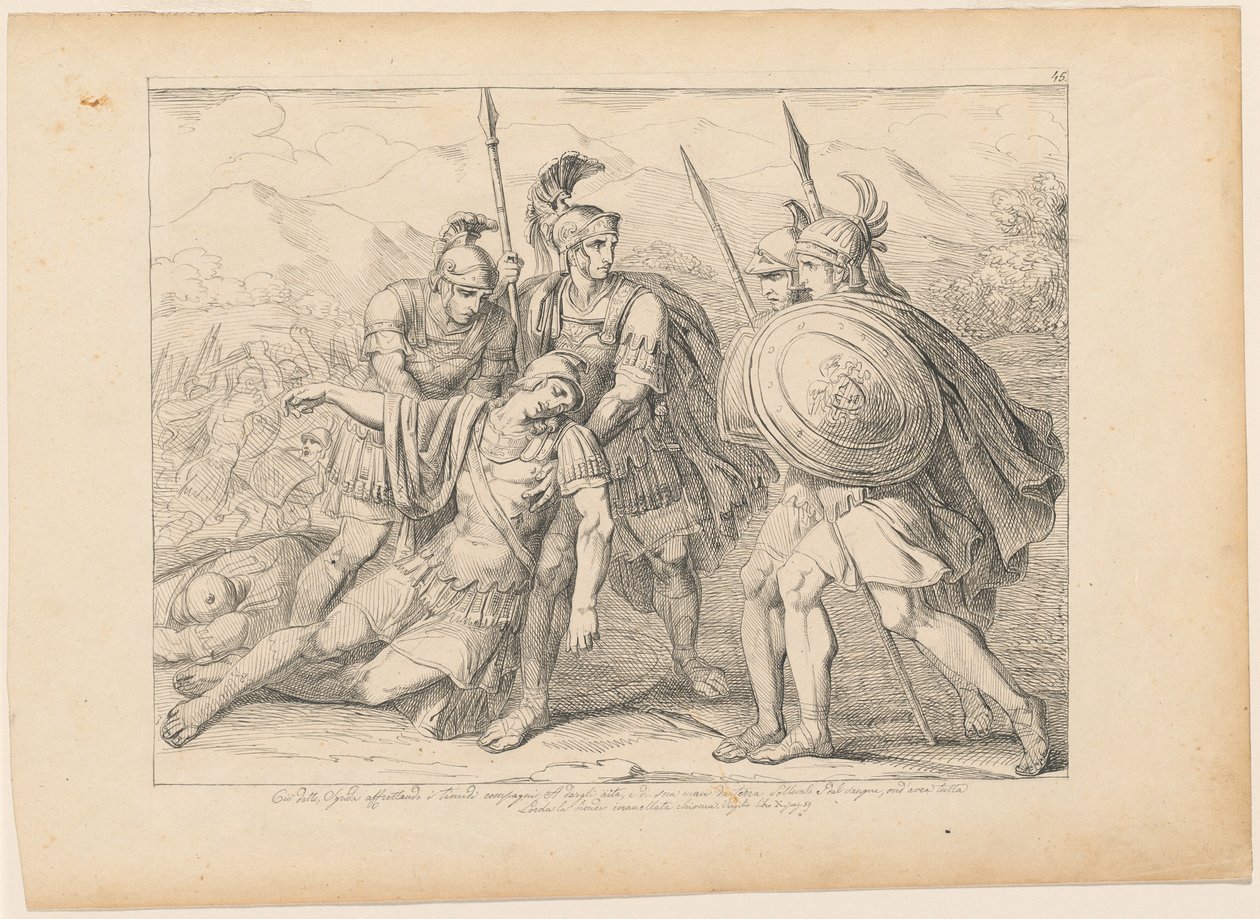 Śmierć Laususa autorstwa After Bartolomeo Pinelli