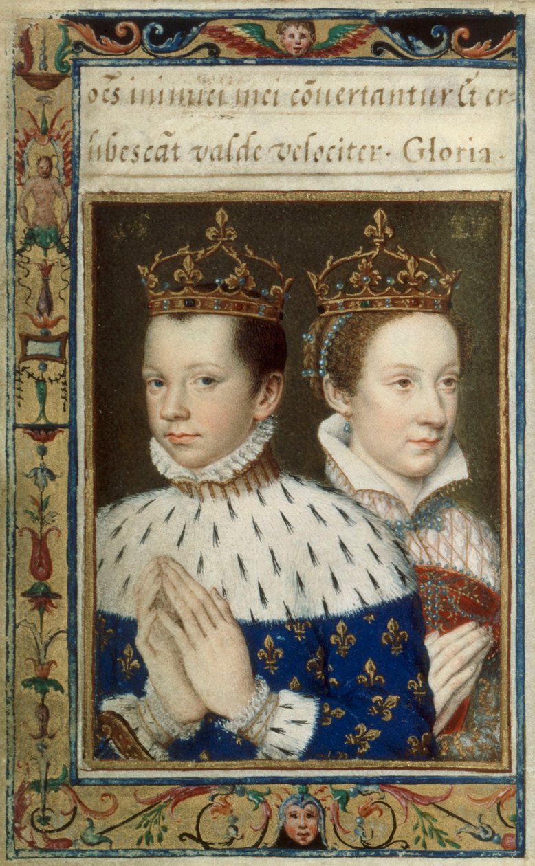 BnF, NAL 83, folio 154 v - Franciszek II i Maria, królowa Szkotów autorstwa After François Clouet