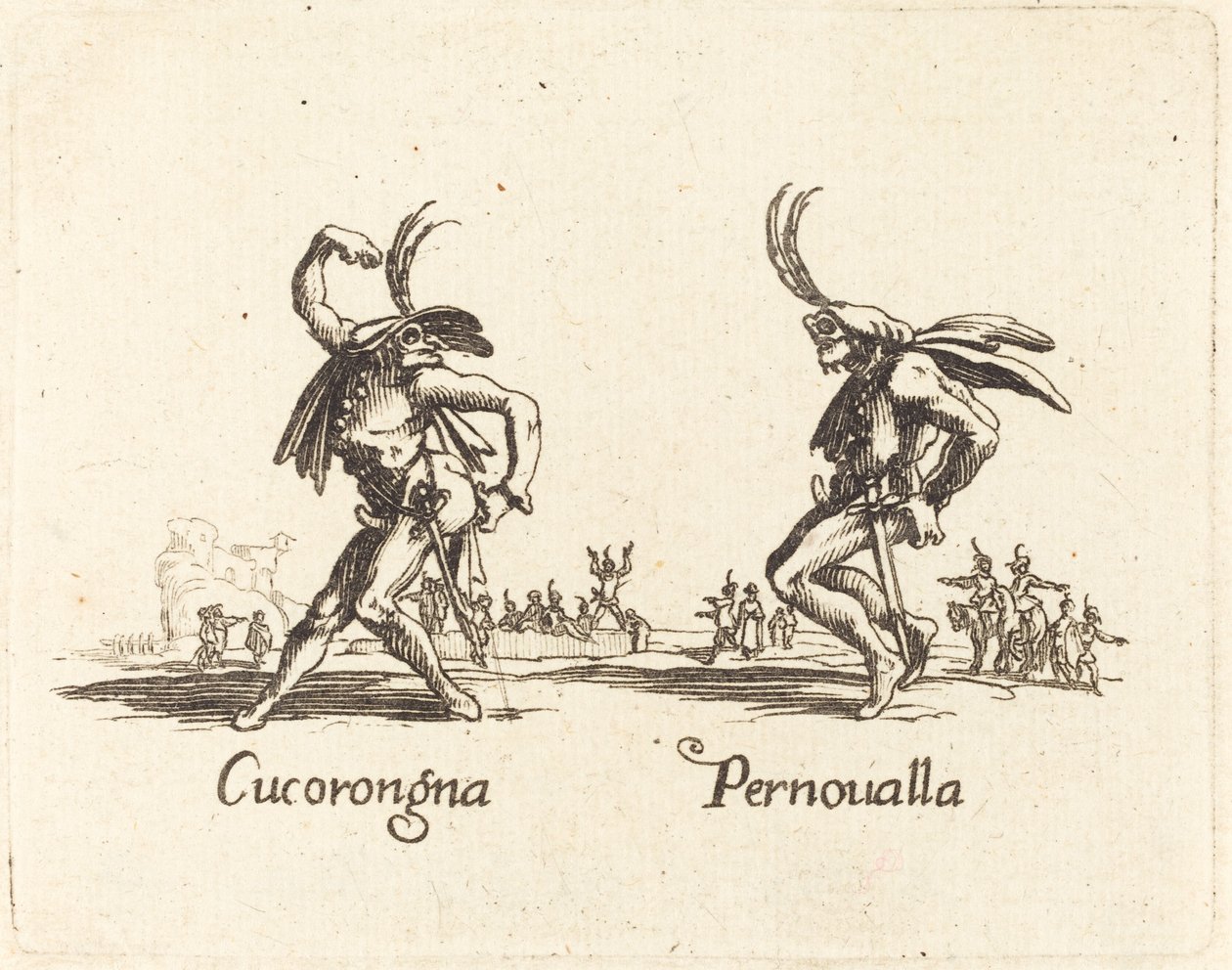 Cucorongna i Pernoualla autorstwa After Jacques Callot