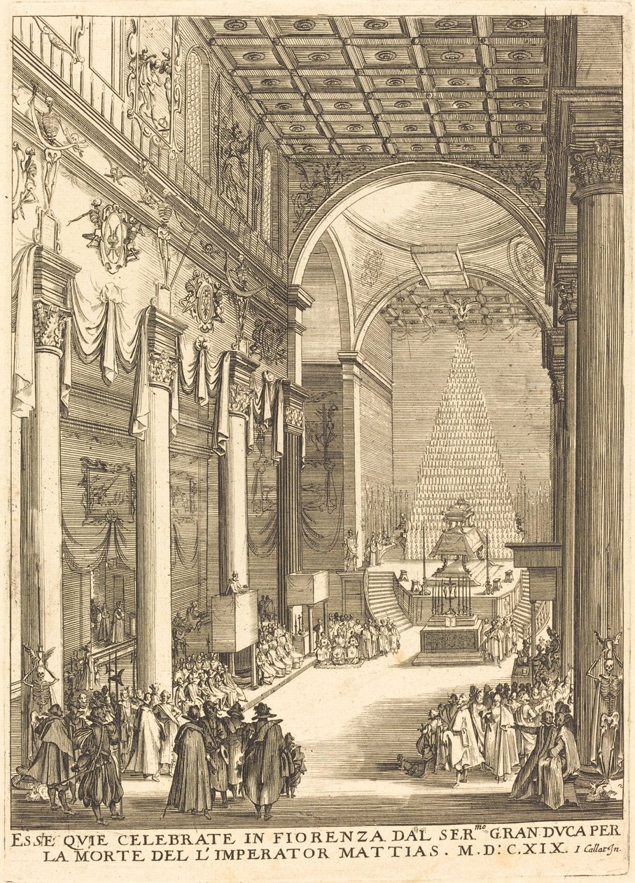 Katafalk cesarza Mateusza autorstwa After Jacques Callot