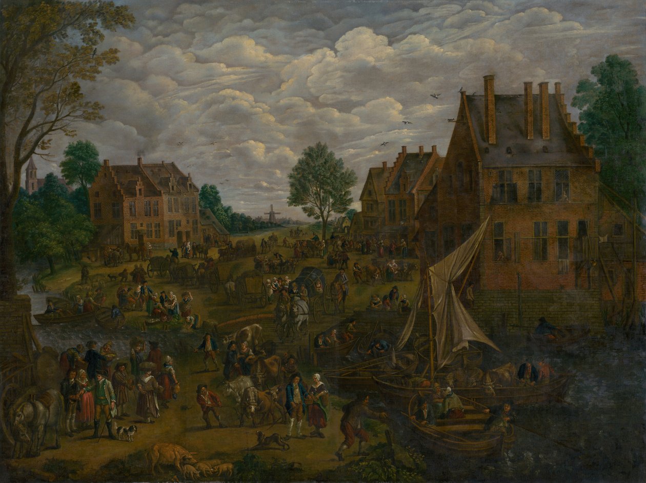 Rynek holenderski autorstwa After Jan Brueghel the Elder