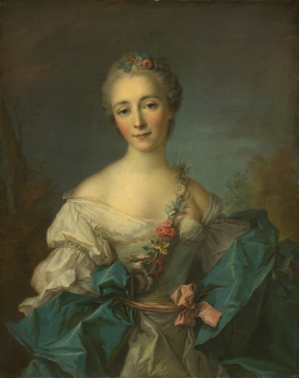 Portret młodej kobiety autorstwa After Jean Marc Nattier