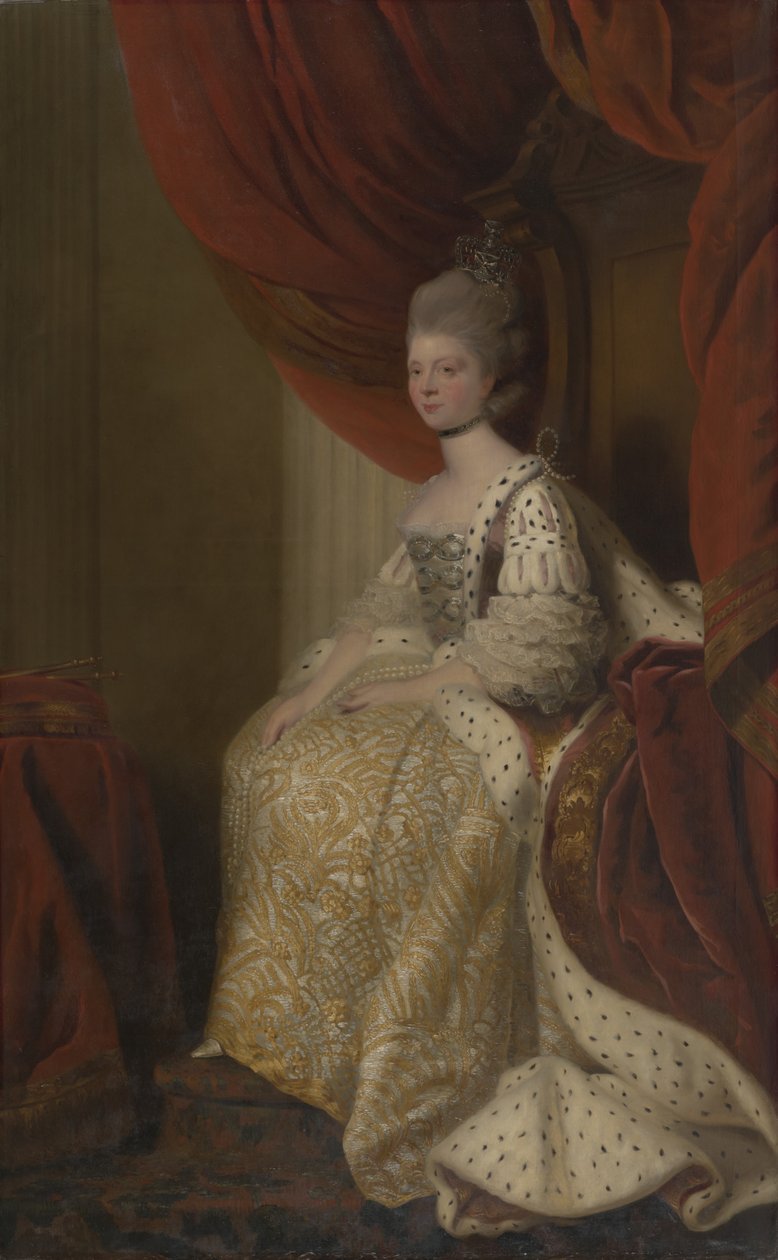 Charlotte Sophia z Meklemburgii-Strelitz (1744-1818), królowa małżonka Jerzego III autorstwa after Joshua Reynolds