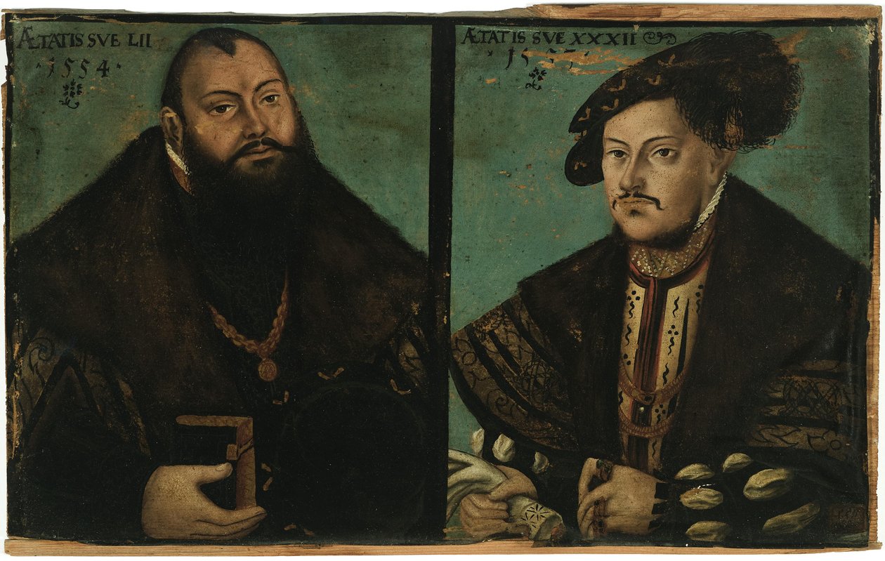 Johann Friedrich I, wielkoduszny elektor Saksonii i Johann Ernst z Saksonii autorstwa after Lucas Cranach the Elder