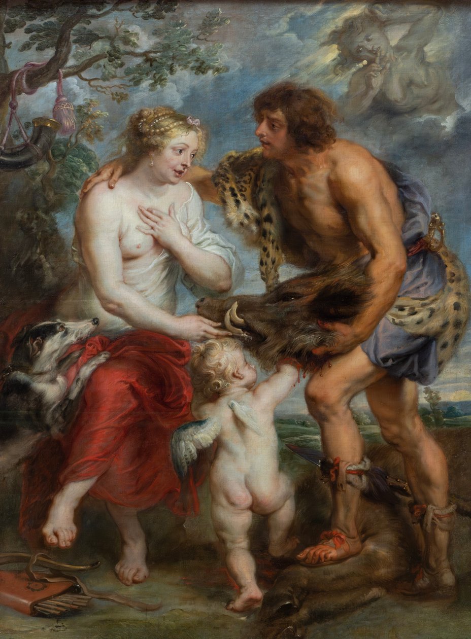 Niemcy: Meleager i Atalante Meleager wręcza Atalancie głowę kalidońskiego dzika autorstwa after Peter Paul Rubens